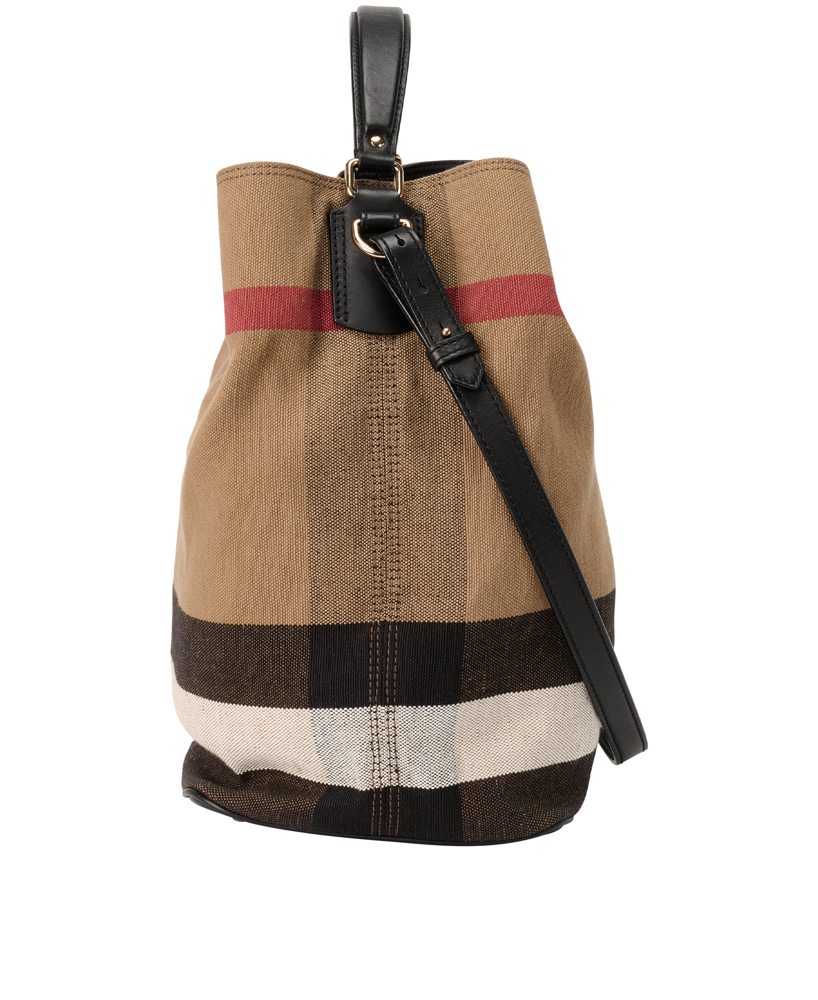 Burberry Ashby, &pound;410, Handbags, Black/Brown/Red/White, Canvas, Bottom view